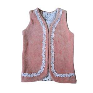 Giletje velours lichtroze maat 62/68