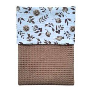 Wiegdeken taupe - french flowers