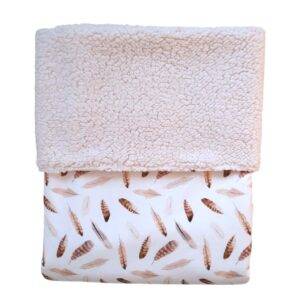 Wiegdeken teddy naturel - bruine veren