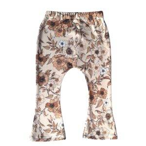 Flared legging bloem beige maat 50/56