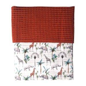 Wiegdeken terracotta - jungle