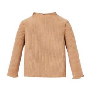 Lichtbruin shirt lange mouw maat 62/68