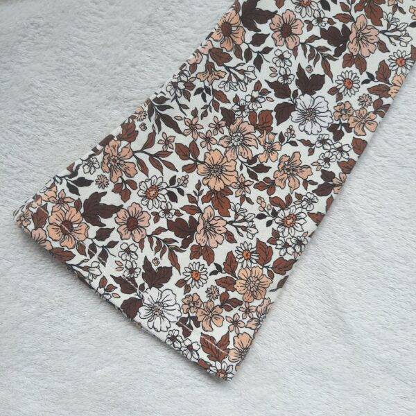 Flared legging vintage bloemen cacao maat 98/104 - Afbeelding 2
