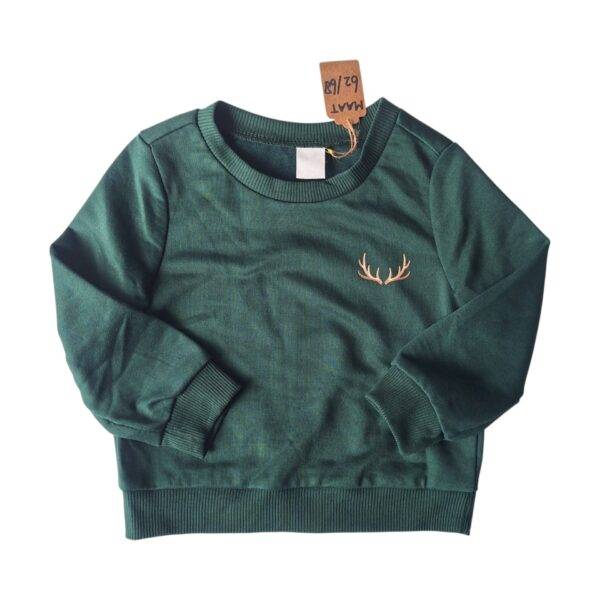 Trui / sweater donkergroen gewei maat 74/80