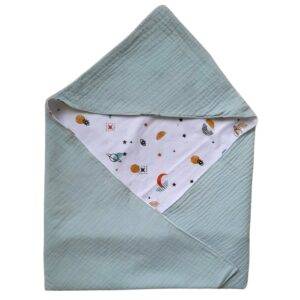 Wikkeldoek grijsblauw - planeten