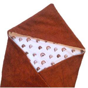 Wikkeldoek badstof cognac – regenboogjes