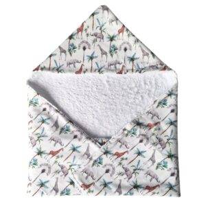 Wikkeldoek teddy wit - jungle