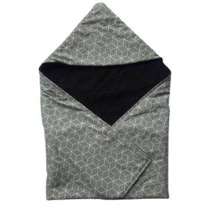 Wikkeldoek zwart - hexagon