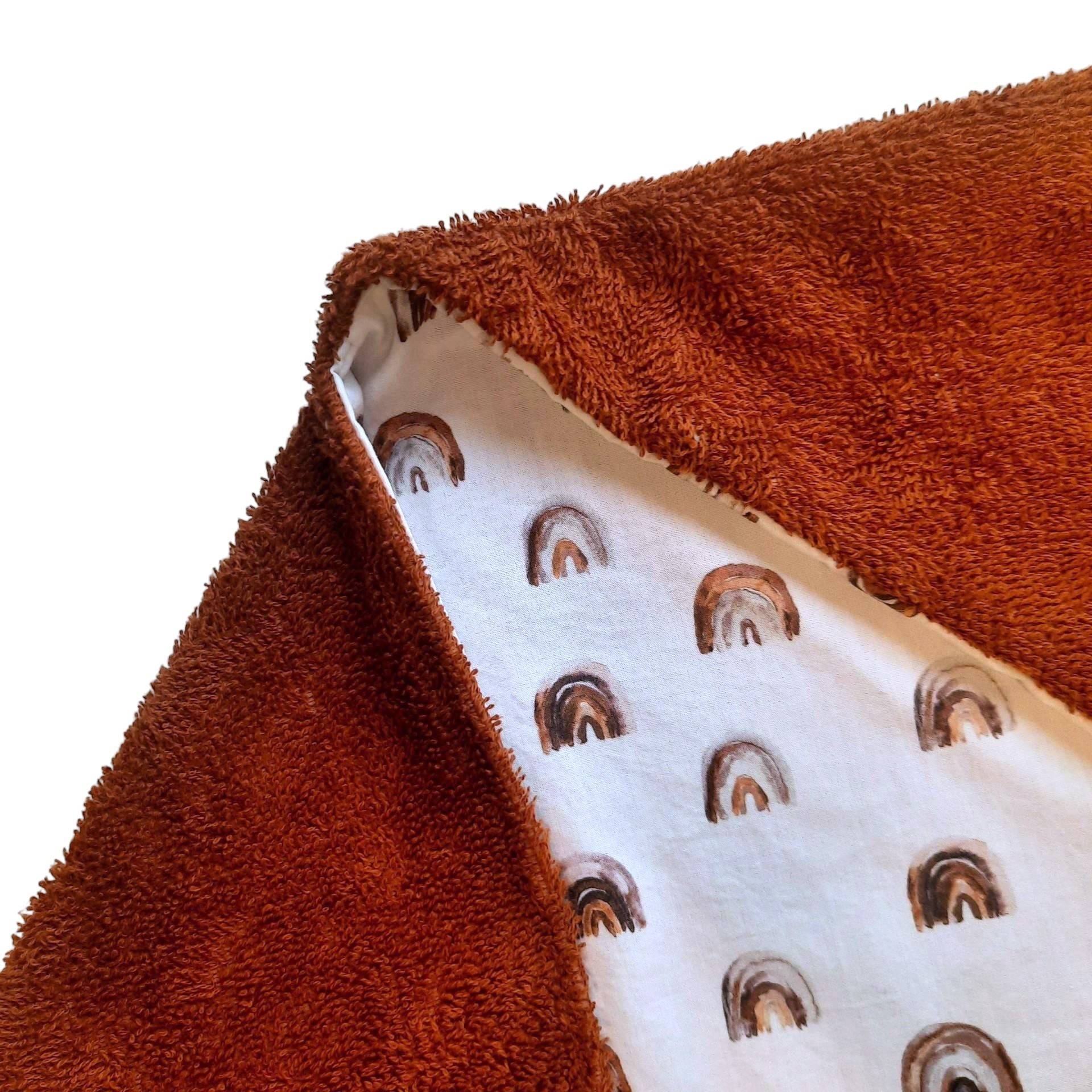 Wikkeldoek badstof cognac – regenboogjes - Afbeelding 3