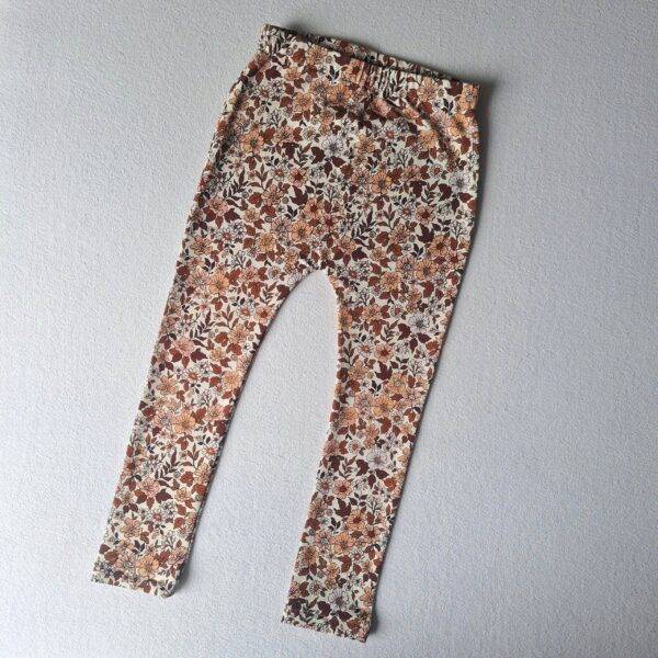 Legging vintage bloemen cacao maat 98/104 - Afbeelding 2