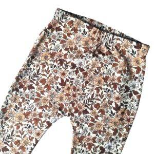 Flared legging vintage bloemen cacao maat 98/104