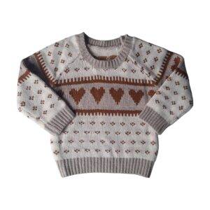 Gebreide trui wit / beige / bruin maat 62/68