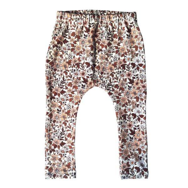 Legging vintage bloemen cacao maat 86/92