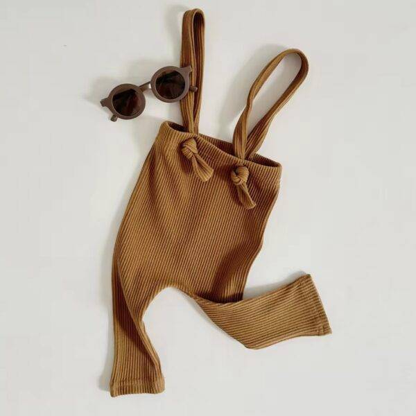Legging met bretels rib bruin maat 62/68 - Afbeelding 3