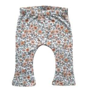 Flared legging floral perzik maat 50/56