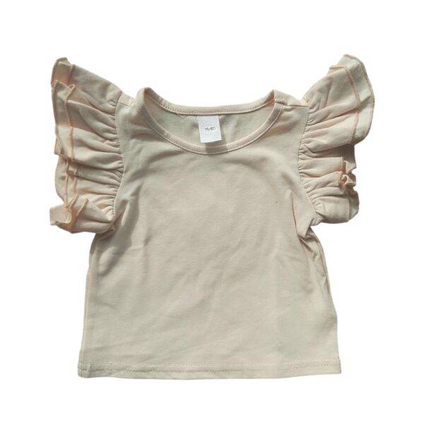 Beige shirt ruches maat 74/80