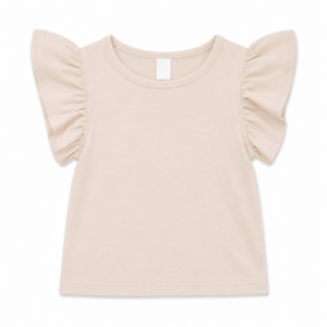 Beige shirt ruches maat 86/92