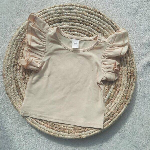 Beige shirt ruches maat 74/80 - Afbeelding 2
