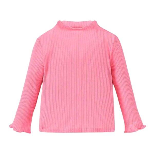 Donkerroze shirt lange mouw maat 74/80