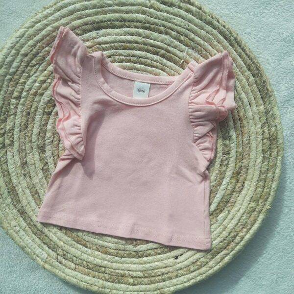 Roze shirt met ruches maat 50/56 - Afbeelding 2