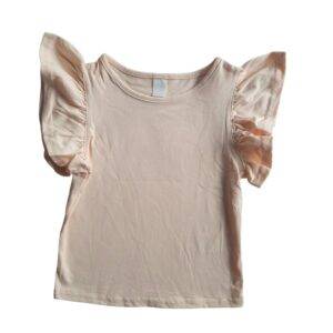 Beige shirt ruches maat 98/104