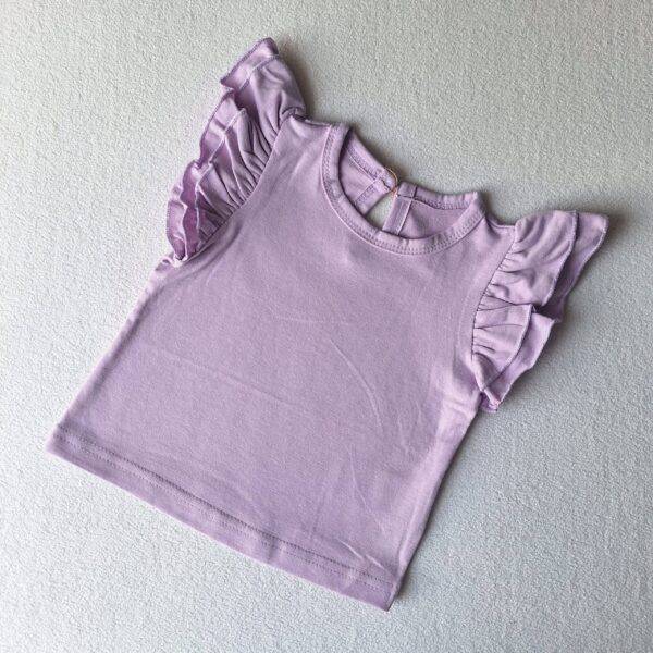 Lila shirt ruches maat 62/68 - Afbeelding 2