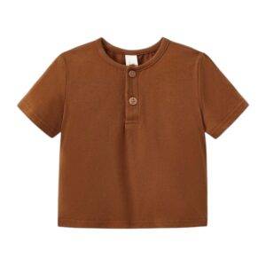 Shirt knoopjes bruin maat 62/68