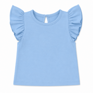 Blauw shirt ruches maat 50/56