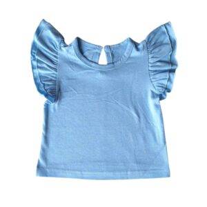 Blauw shirt ruches maat 50/56