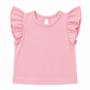 Roze shirt ruches met knoopje - maat 50/56
