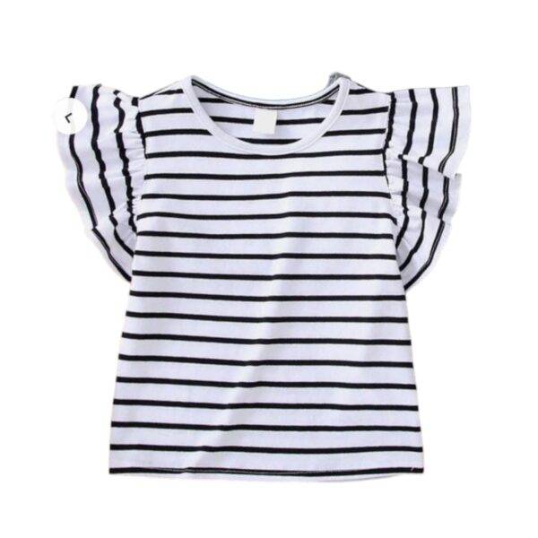 Zwart-wit gestreept shirt ruches maat 62/68