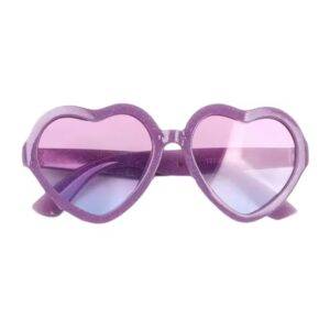 Zonnebril hartjes paars glitter