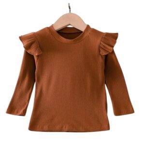 Roestbruin shirt lange mouw maat 74/80