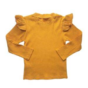 Geel shirt lange mouw maat 98/104