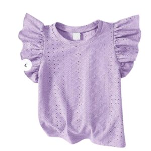 Lila shirt ruches maat 110/116