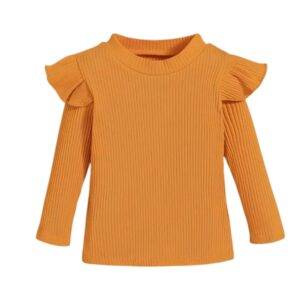 Okergeel shirt lange mouw maat 98/104