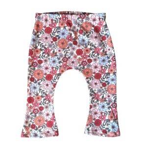 Flared legging roze bloemen brigia maat 74/80