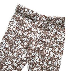 Legging bruin met witte bloemen maat 110