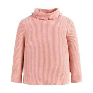 Longsleeve rib roze maat 50/56