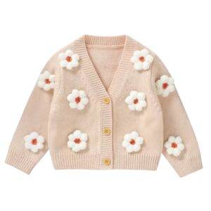 Beige vest witte bloemen 62/68
