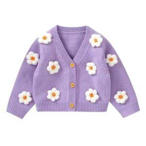 Lila vest witte bloemen 86/92