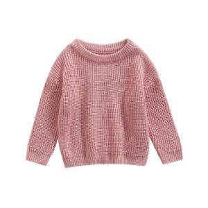 Roze trui gebreid maat 86/92