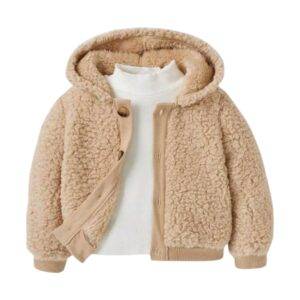 Teddy jasje beige maat 62/68