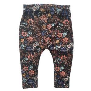 Legging vintage bloemen donkerbruin maat 50/56