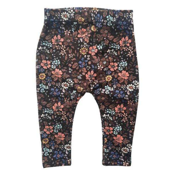 Legging vintage bloemen donkerbruin maat 50/56