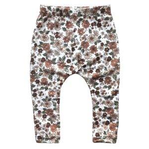 Legging vintage bloemen groen/bruin maat 50/56