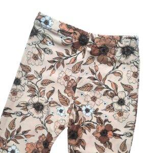 Flared legging bloem beige maat 98/104