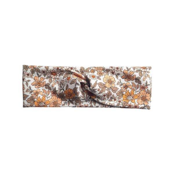 Twisted haarband - tricot floral perzik - maat 50/56