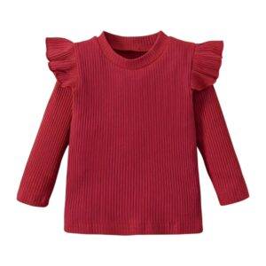 Donkerrood shirt lange mouw maat 74/80