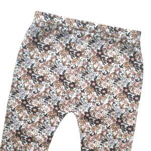 Flared legging gemengde bloem ecru maat 98/104